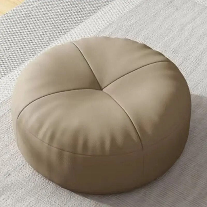 Zen Cushion – Round Japanese Sitting Cushion made of Nappa Leather in Tatami Style | Kalsten
