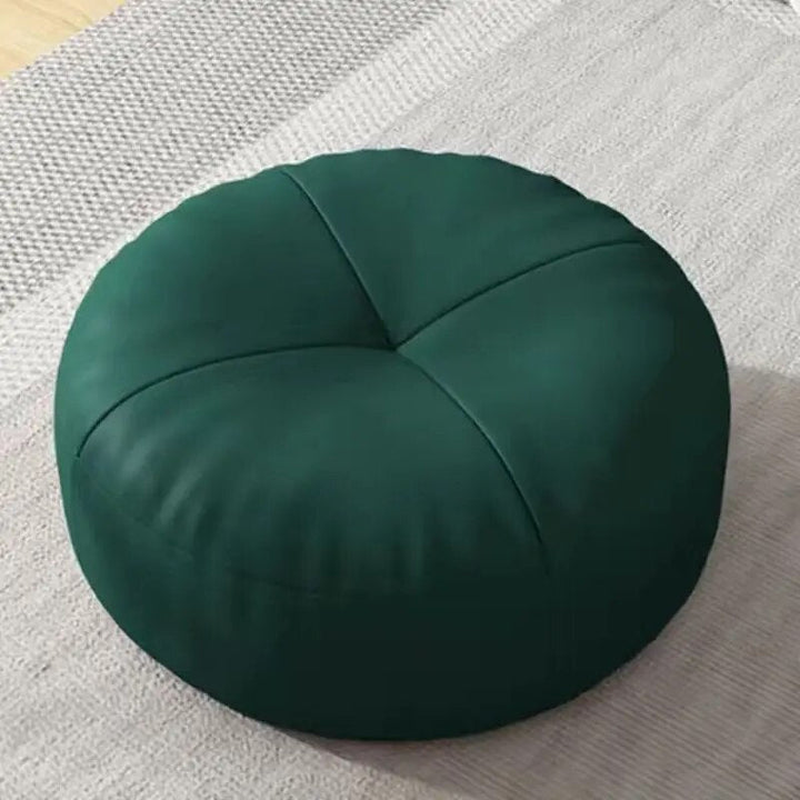 Zen Cushion – Round Japanese Sitting Cushion made of Nappa Leather in Tatami Style | Kalsten
