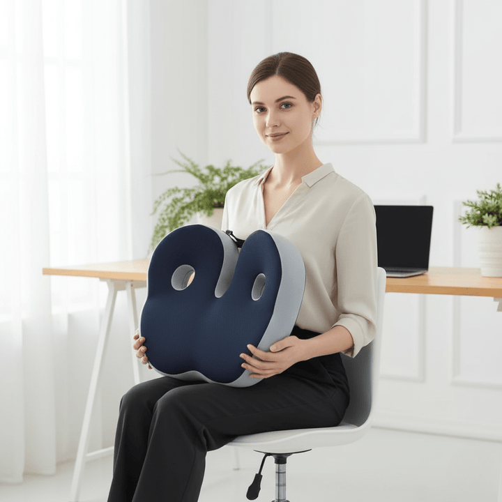 Kalsten | SITRELIEF – Adjustable Memory Foam Seat Cushion for Tailbone & Back Support
