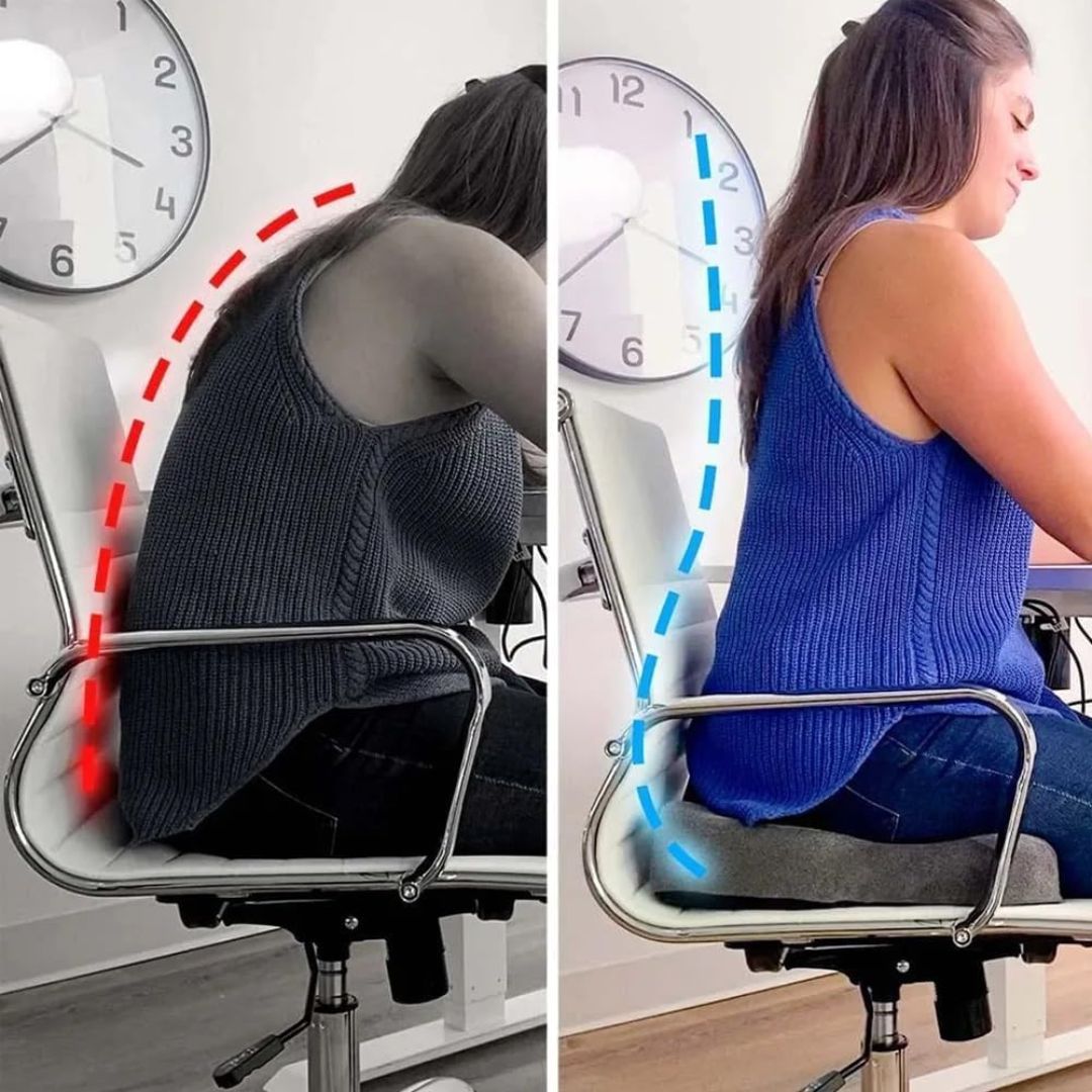 Kalsten | SITRELIEF – Adjustable Memory Foam Seat Cushion for Tailbone & Back Support