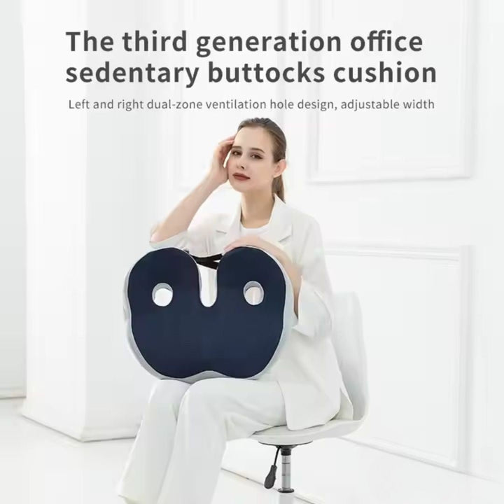 Kalsten | SITRELIEF – Adjustable Memory Foam Seat Cushion for Tailbone & Back Support