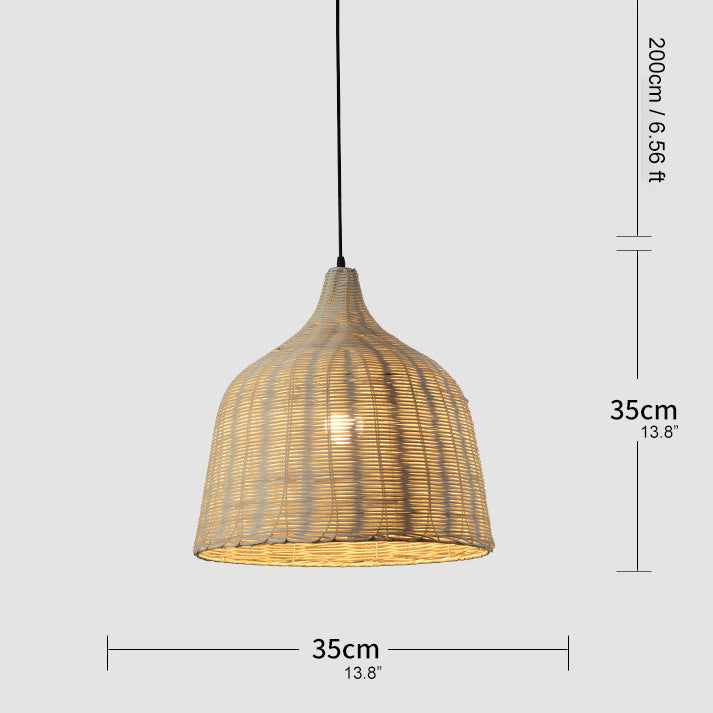 Bamboo Rattan Basket Pendant Light For Kitchen | Kalsten