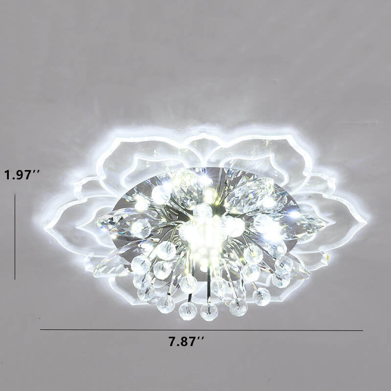 GlowPetal LED Crystal Ceiling Lamp – Flower-Shaped Modern Decor