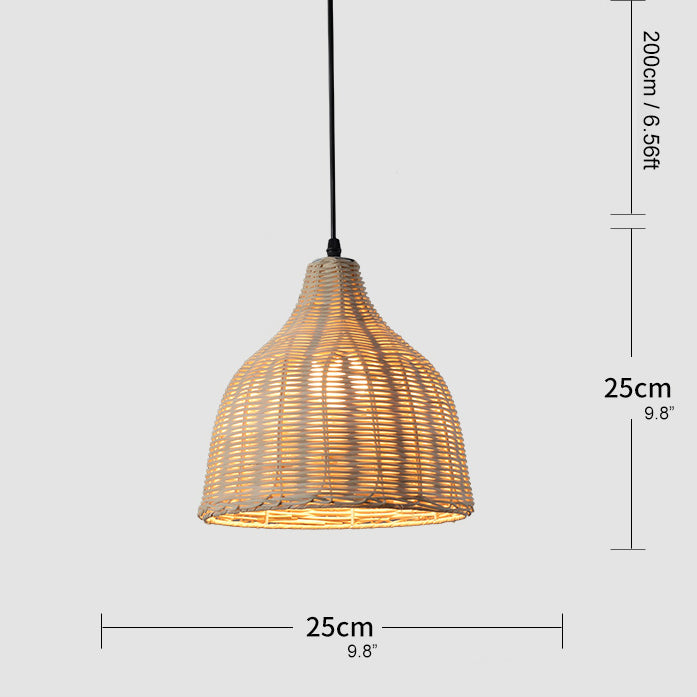 Bamboo Rattan Basket Pendant Light For Kitchen | Kalsten