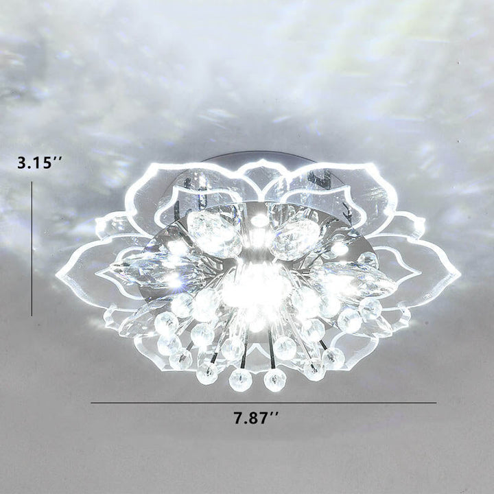 GlowPetal LED Crystal Ceiling Lamp – Flower-Shaped Modern Decor