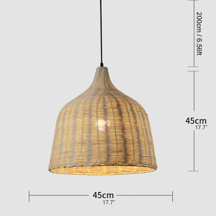 Bamboo Rattan Basket Pendant Light For Kitchen | Kalsten