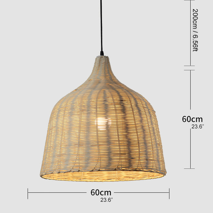 Bamboo Rattan Basket Pendant Light For Kitchen | Kalsten