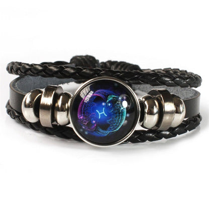 BowLift | Couple Braided Wristband 2Pack | Hot 12 Zodiac Handwoven Simple Fashion Bracelet