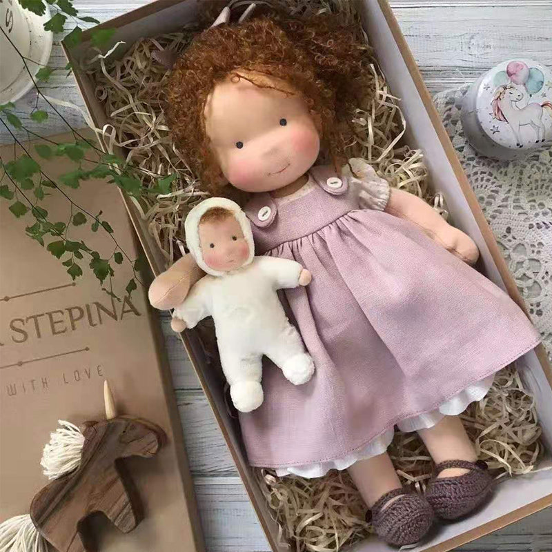 Brehn | Handcrafted Waldorf Doll | Natural Materials & Pollutant-Free | Educational Fabric Toy | Hypoallergenic & Organic Quality | 30cm Cuddly Doll