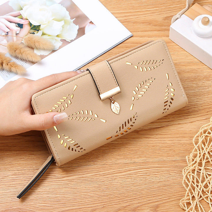 Kalsten | Long wallet for women with leaf pattern