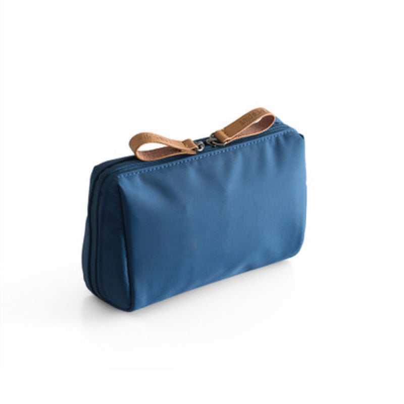 Solid color cosmetic bag with double zipper | Kalsten