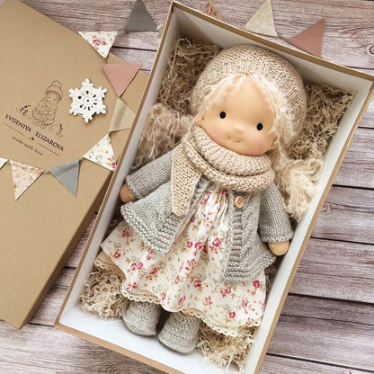 Brehn | Handcrafted Waldorf Doll | Natural Materials & Pollutant-Free | Educational Fabric Toy | Hypoallergenic & Organic Quality | 30cm Cuddly Doll