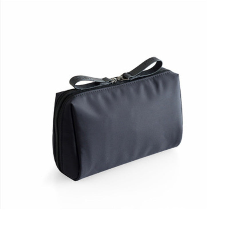 Solid color cosmetic bag with double zipper | Kalsten