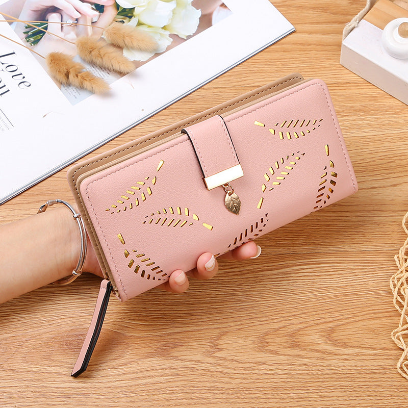 Kalsten | Long wallet for women with leaf pattern