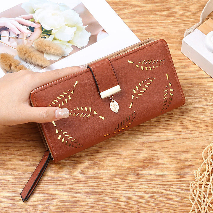 Kalsten | Long wallet for women with leaf pattern