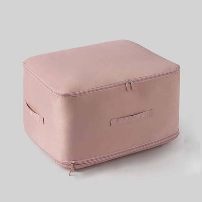 Extremely space-saving, self-compressing organizer