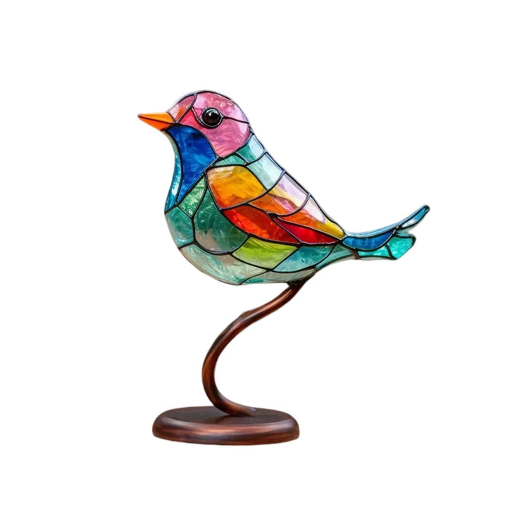 Colored Glass Ornaments Birds on Branches | Kalsten