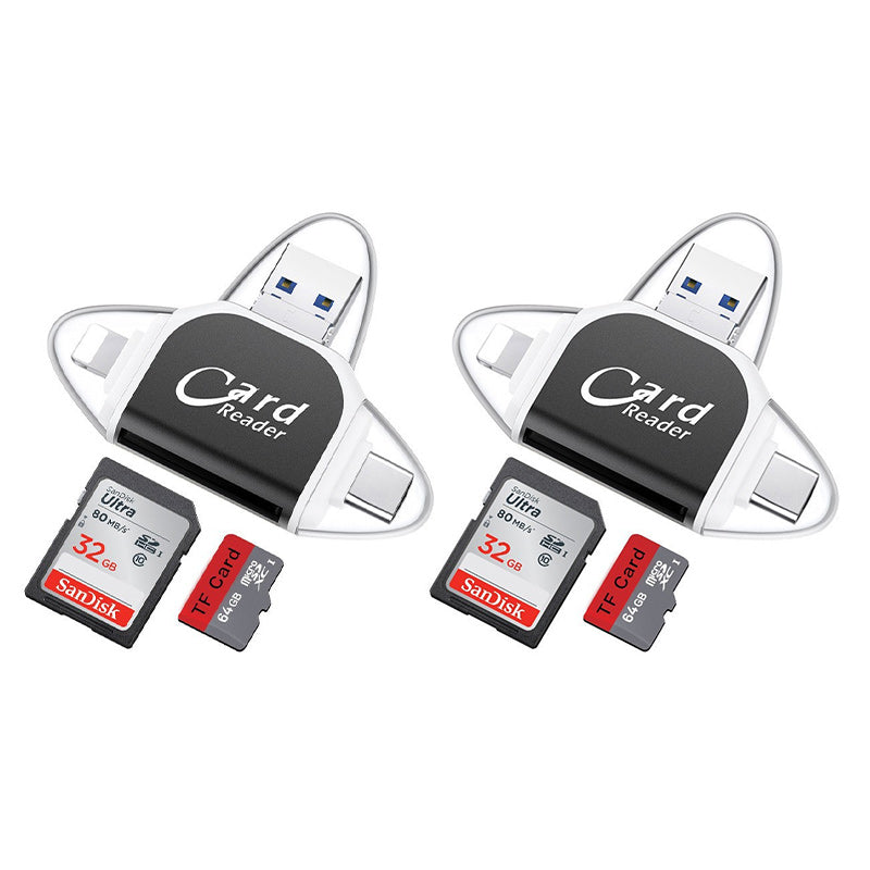 Skanto | 4-in-1 Universal SD TF Card Reader with Multiple Connections