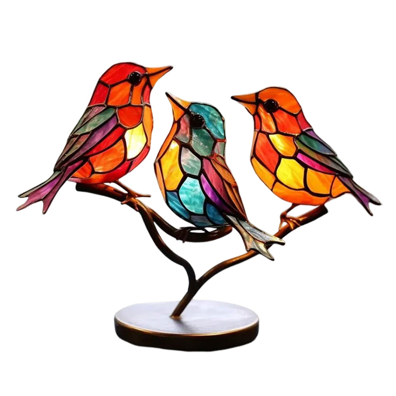 Colored Glass Ornaments Birds on Branches | Kalsten