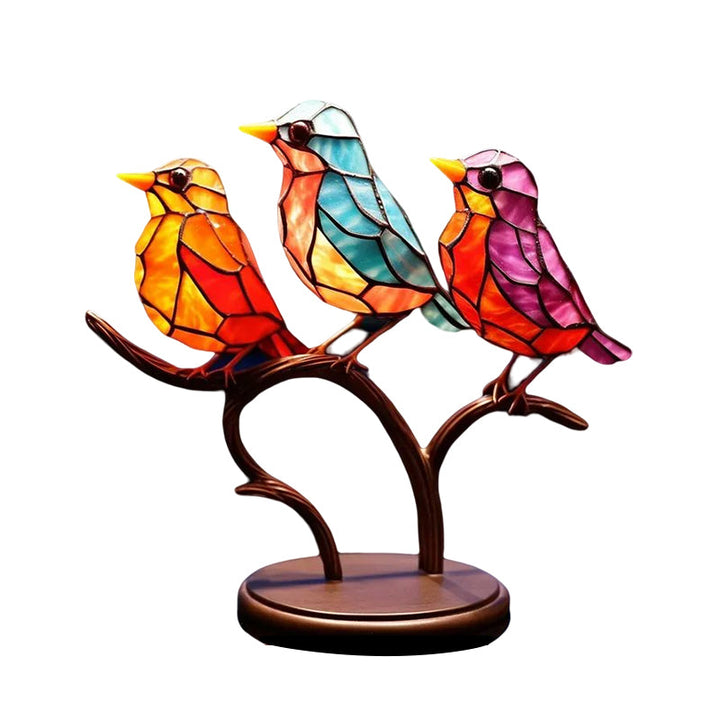 Colored Glass Ornaments Birds on Branches | Kalsten