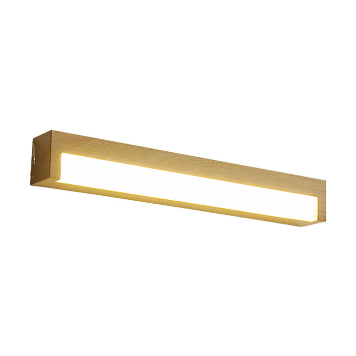 LED Wall Sconce Light – Modern Minimalist Geometric Wood Grain Iron (30x10cm / 11.8x3.9in) | Kalsten