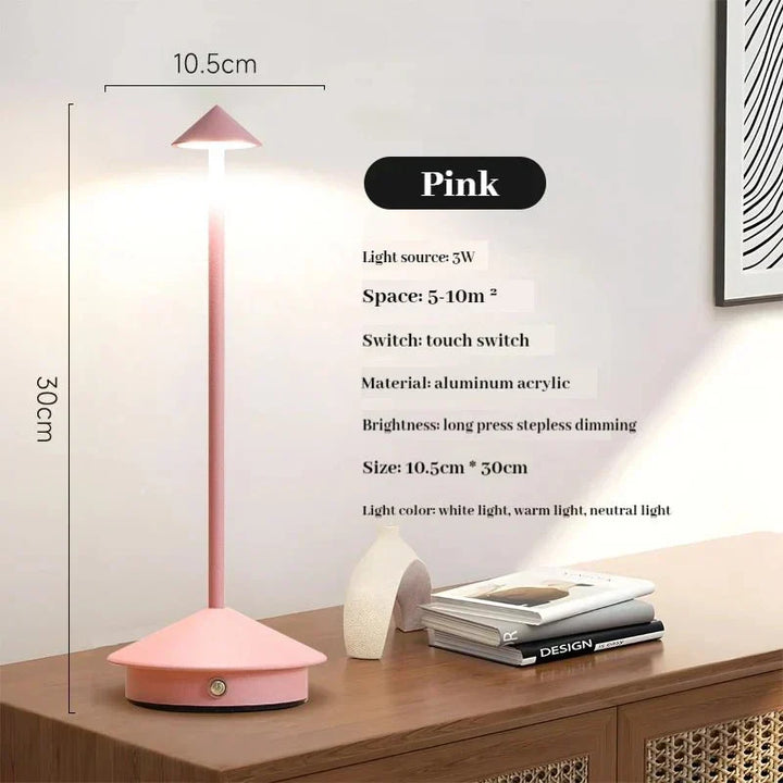Elegant rechargeable metallic table lamp | Kalsten