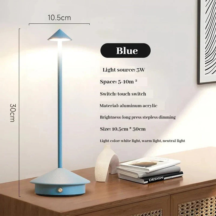 Elegant rechargeable metallic table lamp | Kalsten