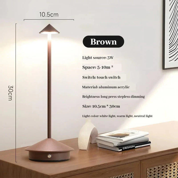 Elegant rechargeable metallic table lamp | Kalsten