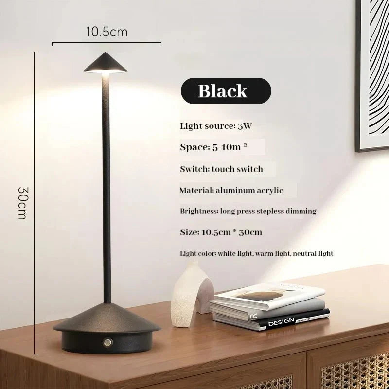 Elegant rechargeable metallic table lamp | Kalsten