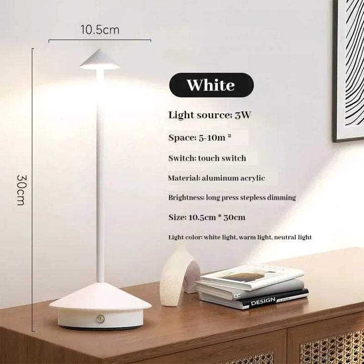 Elegant rechargeable metallic table lamp | Kalsten