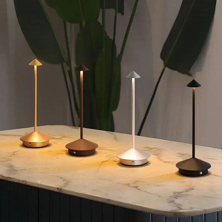 Elegant rechargeable metallic table lamp | Kalsten