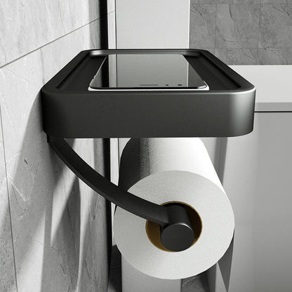 BowLift | RVS Shelf | Drill-free Toilet Roll Holder with Storage Shelf made of Stainless Steel