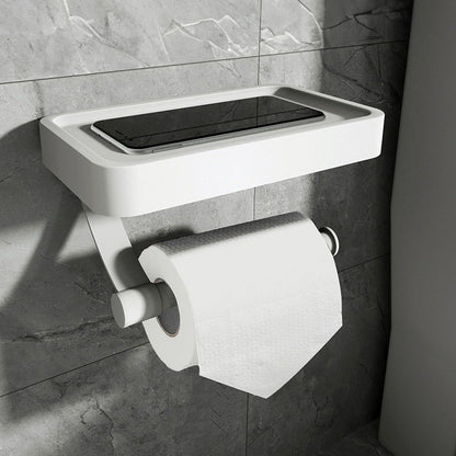 Skanto | Stainless Steel Shelf | Drill-Free Toilet Paper Holder with Storage Shelf Made of Stainless Steel