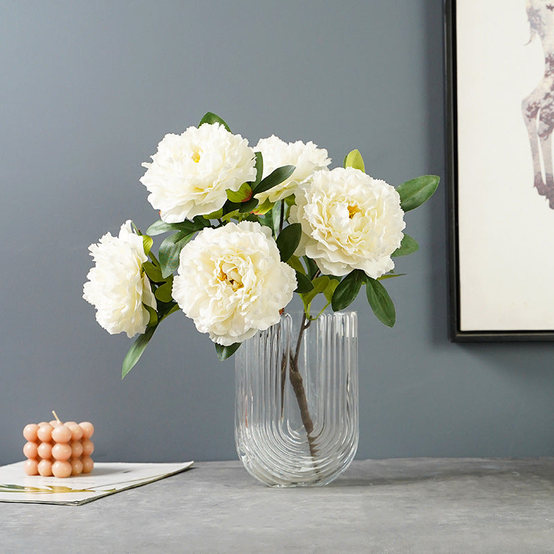 Artificial 5 large head peony flowers | Kalsten