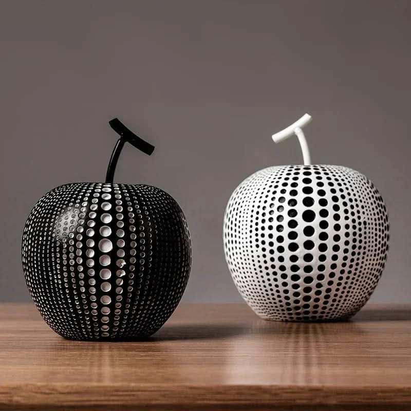 Kalsten | MonoApple Decorative Figurine – Black & White Polka Dot Apple