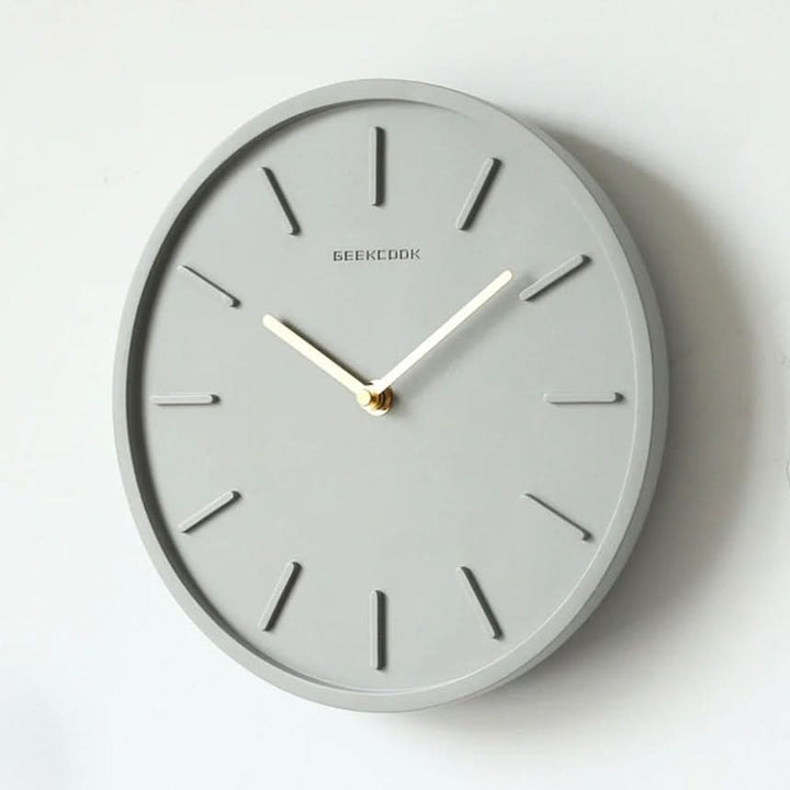 Kalsten | Scandinavian Cement Wall Clock with Metal Pendulum