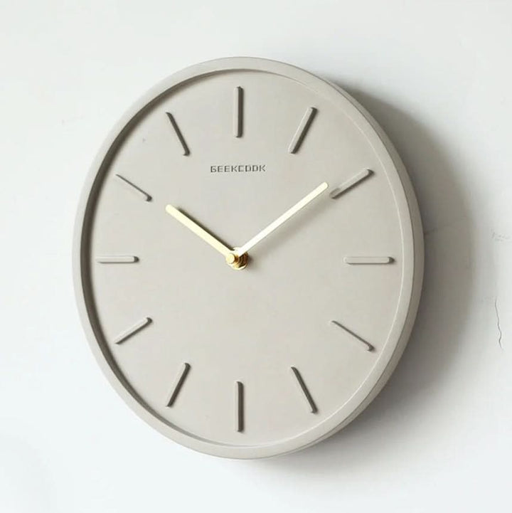 Kalsten | Scandinavian Cement Wall Clock with Metal Pendulum