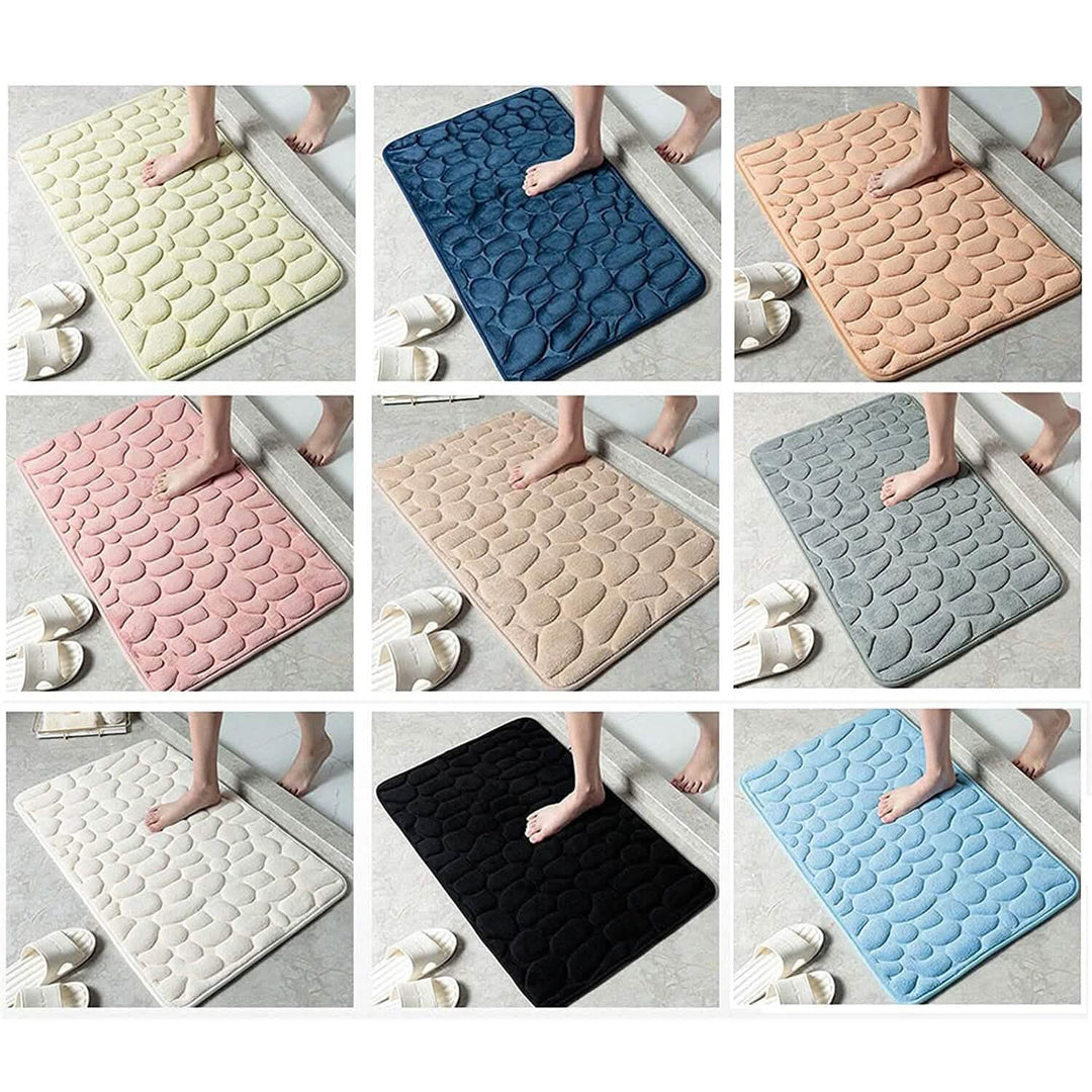Kalsten | Soft Memory Foam Non-Slip Headstone Pattern Bath Mat