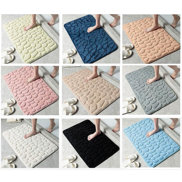 Kalsten | Soft Memory Foam Non-Slip Headstone Pattern Bath Mat
