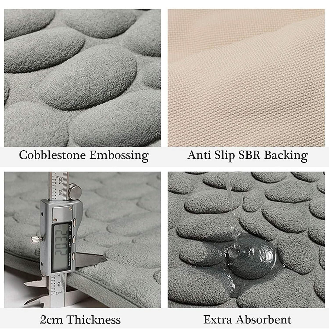 Kalsten | Soft Memory Foam Non-Slip Headstone Pattern Bath Mat