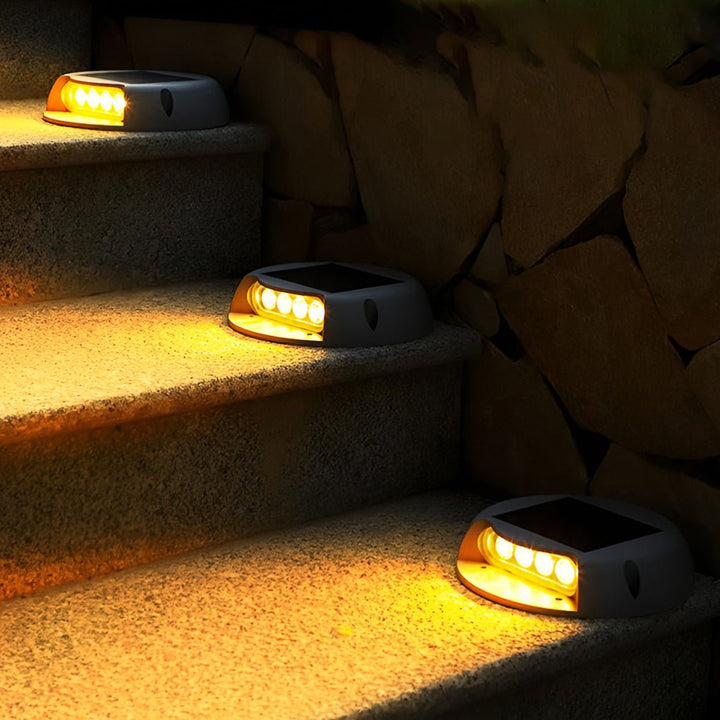 Wall Protected Flush Mount-On-Step Lights Solar LED Stairway Landscape Lighting | Kalsten