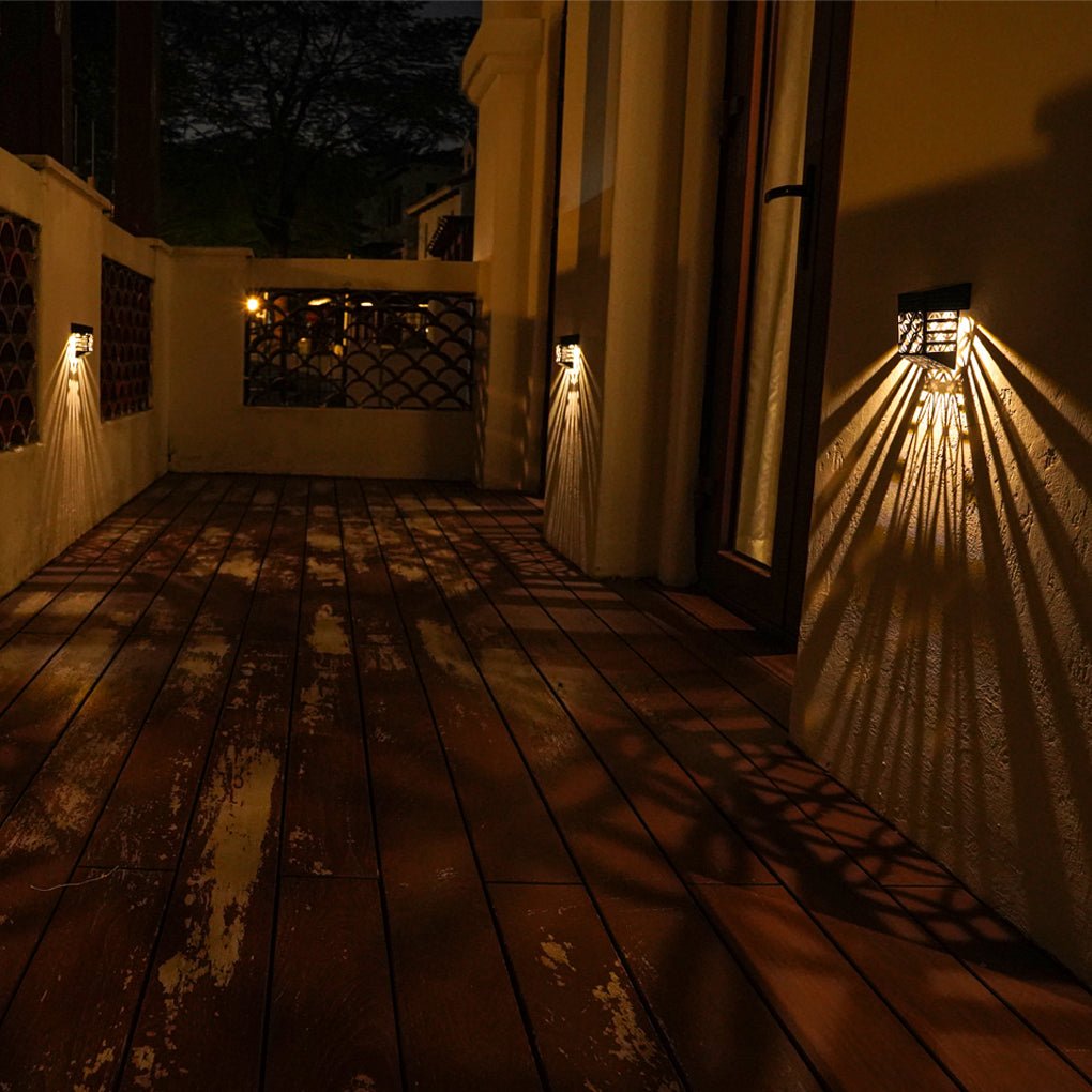 Solar Hollow Outdoor Wall Sconce Lighting Led Fence Wall Lamp Garden Lights | Kalsten
