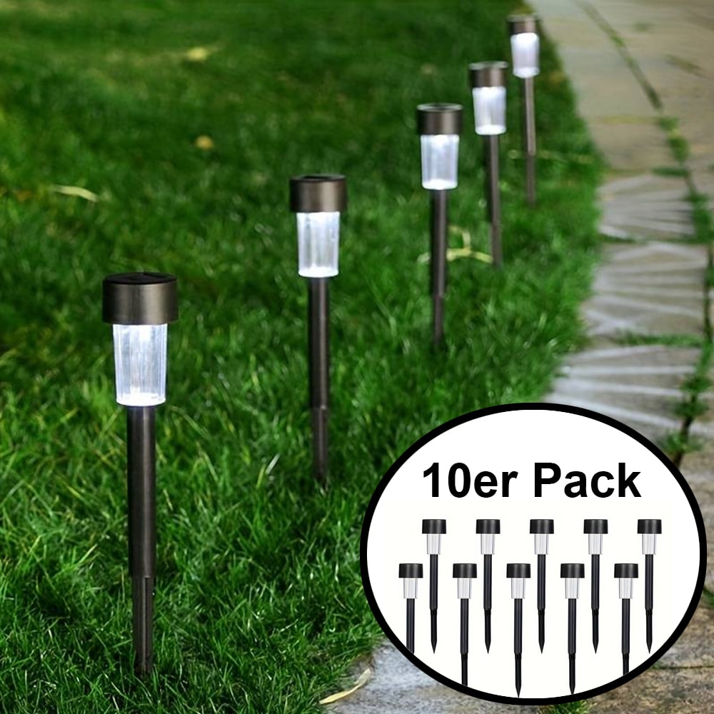 LED solar cell lamps on spikes - Black 10 pcs. | Kalsten