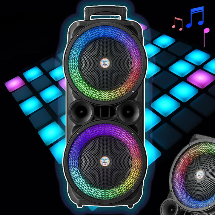 Soundbox 2 x 8" - LED lighting, microphone and remote control | Kalsten
