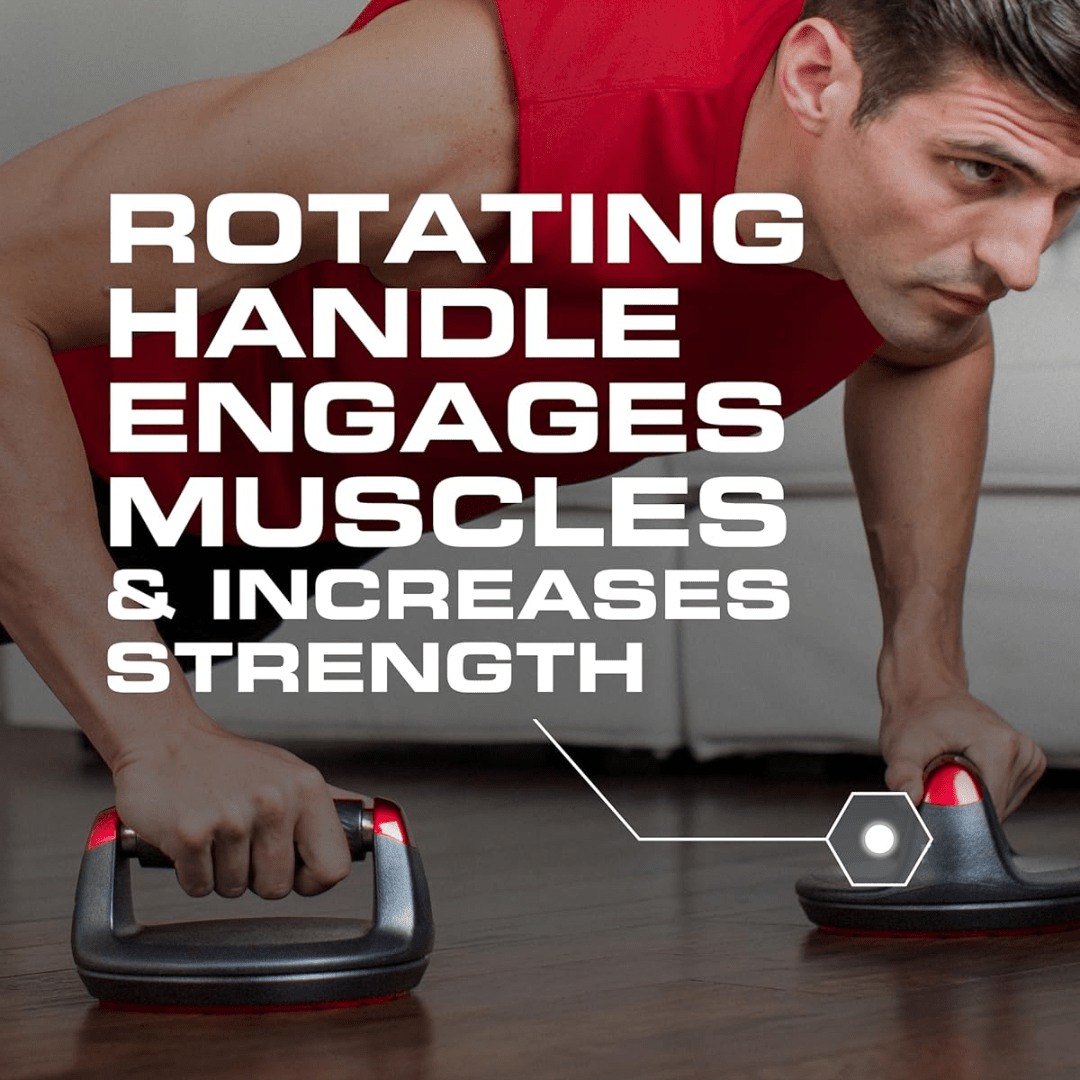 Kalsten | Spinfit Rotating Push-Up Handles – Ergonomic Wrist Protection – 180 kg Capacity – Dynamic Strength Training for Chest, Shoulders & Core