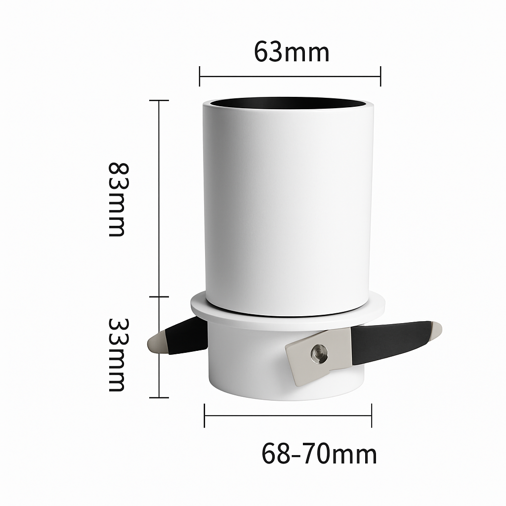 Spotlight Metal 4.6 in Adjustable 12W LED White Black Ceiling Wall Kitchen Bedroom Lighting Fixture | Kalsten
