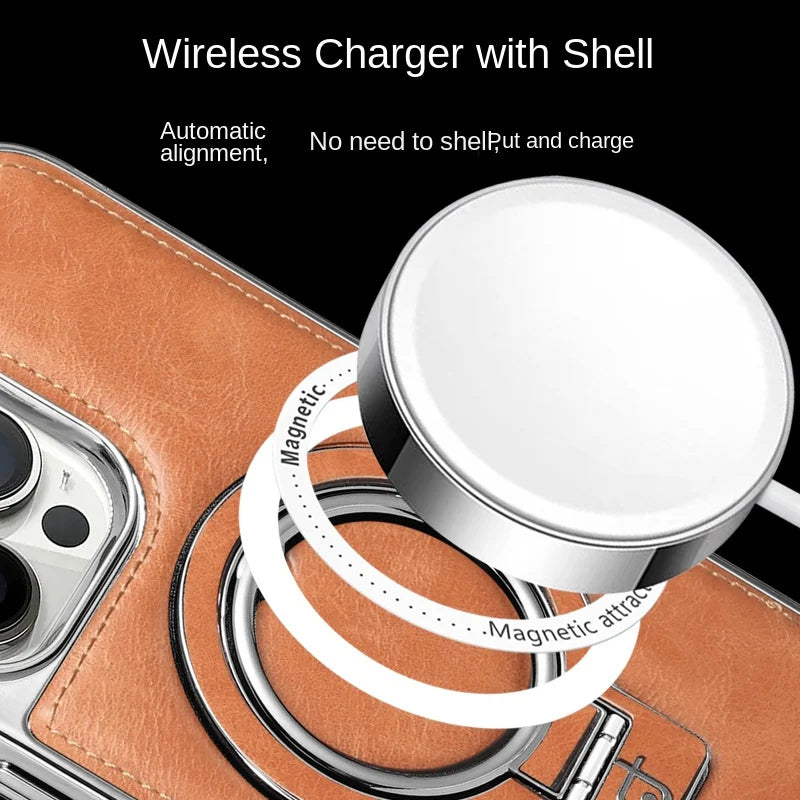 🎁Luxurious Leather Case with Invisible Stand for iPhone🎁