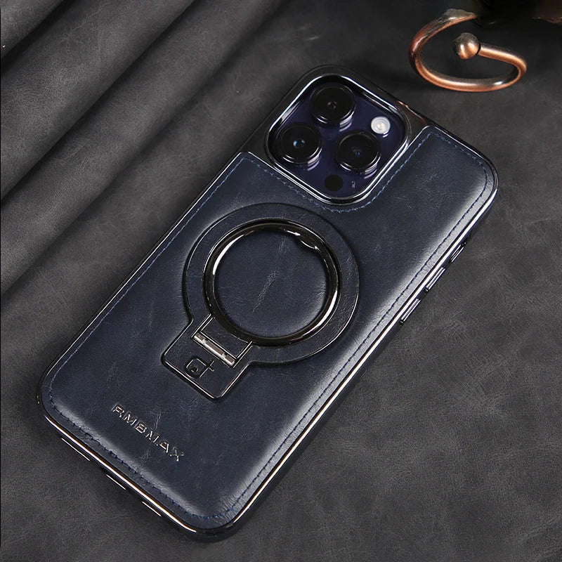 🎁Luxurious Leather Case with Invisible Stand for iPhone🎁