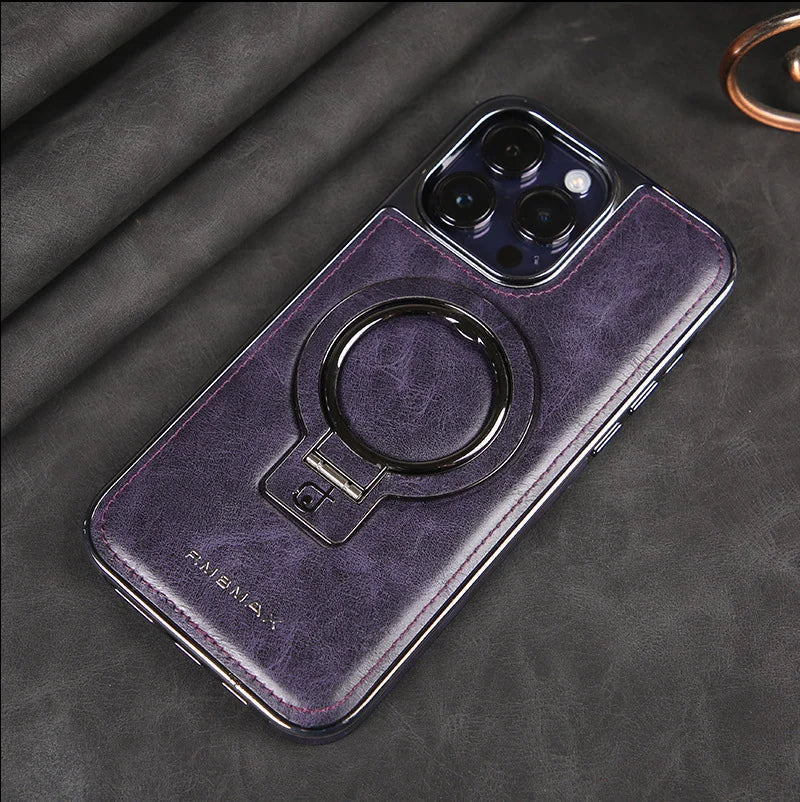 🎁Luxurious Leather Case with Invisible Stand for iPhone🎁