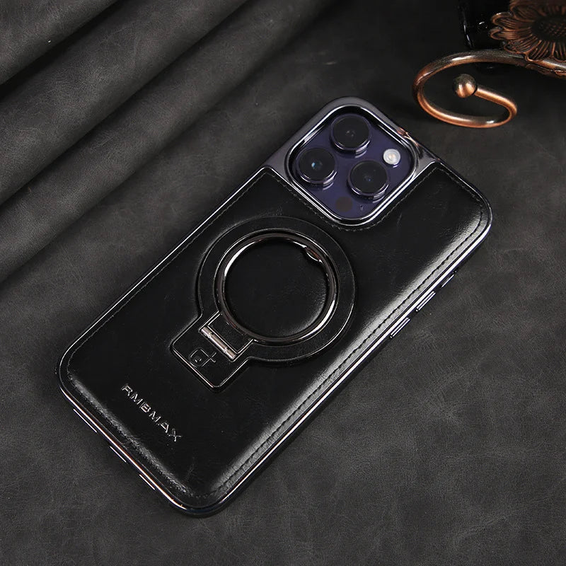 🎁Luxurious Leather Case with Invisible Stand for iPhone🎁